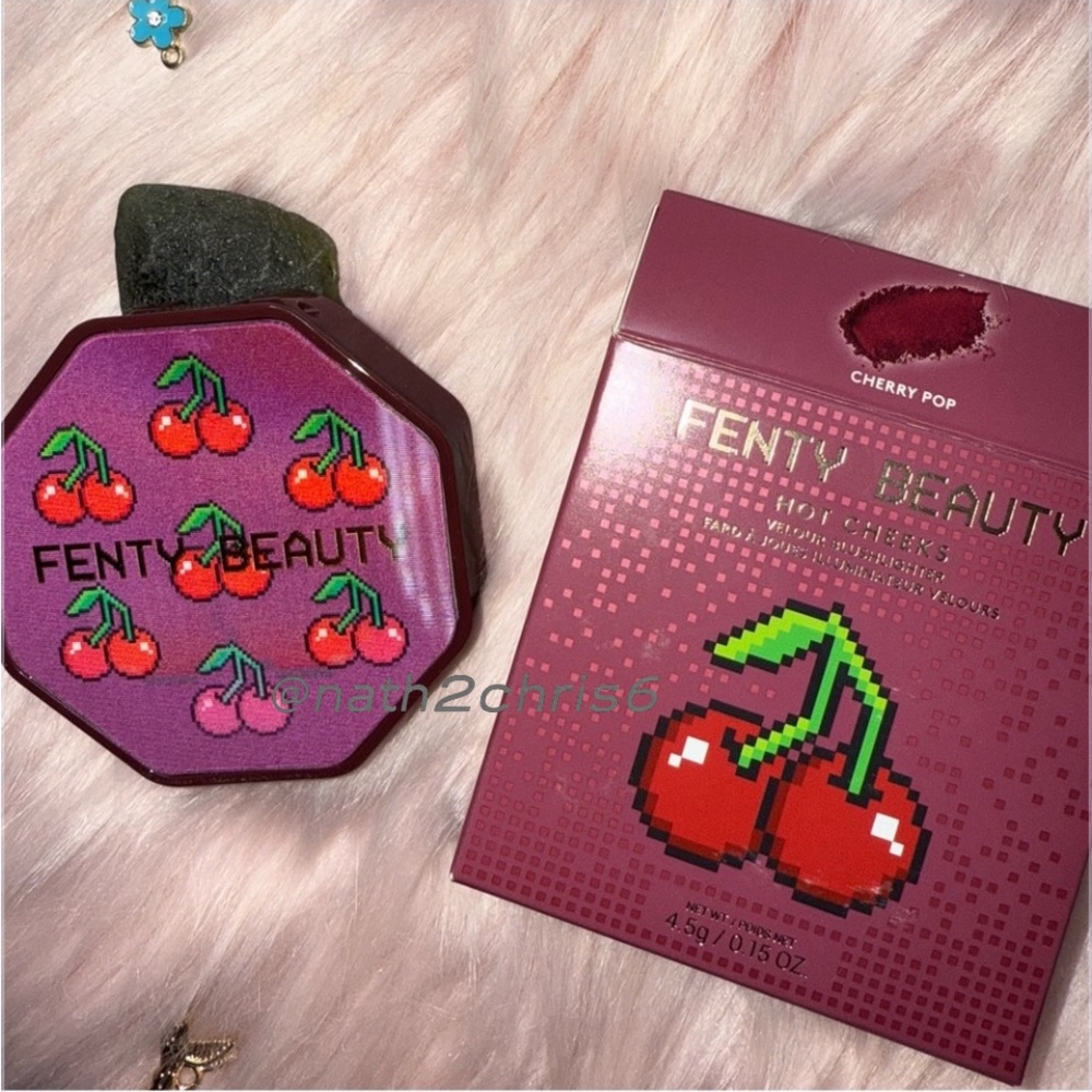 2 Fenty HOT CHEEKS VELOUR BLUSHLIGHTERS - Cherry Pie’d & Cherry Pop NIB Lmt. Ed. - Picture 6 of 12